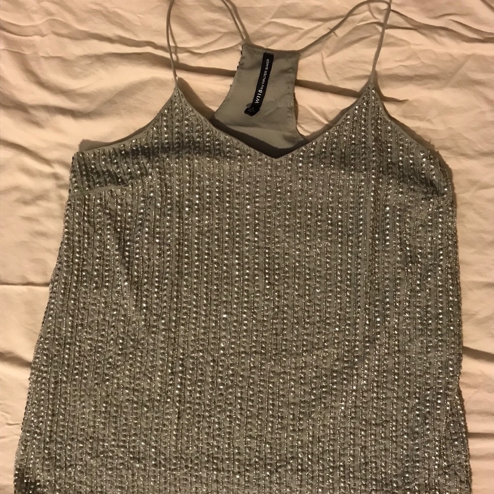 Silver beaded tank